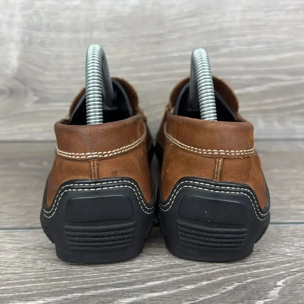 Tod’s Slip On Brown Leather Men’s Sz 7 Vibram Sole Penny Loafers